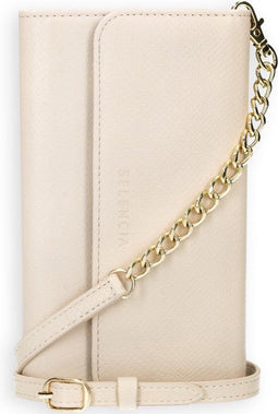 Selencia Hoesje Geschikt voor iPhone 12 Pro / 12 Hoesje Met Pasjeshouder - Selencia Tierra Uitneembare Slang Clutch - Wit
