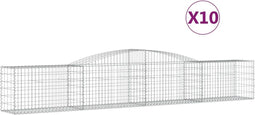 vidaXL - Schanskorven - 10 - st - gewelfd - 400x50x60/80 - cm - gegalvaniseerd - ijzer