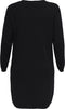 ONLY CARMAKOMA CARESLY LS V-NECK KNEE DRESS - Gebreide rib jurk met V-hals en lange mouwen - Maat M-46/48