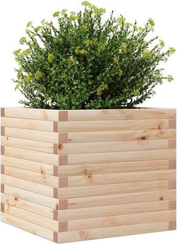 vidaXL - Plantenbak - 50x50x46 - cm - massief - grenenhout