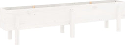 vidaXL - Plantenbak - verhoogd - 160x30x38 - cm - massief - grenenhout - wit