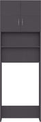 vidaXL - Wasmachinekast - 64x25,5x190 - cm - bewerkt - hout - grijs