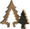 J-Line decoratie Kerstboom Puzzel - hout - zwart/naturel - medium