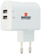 Skross 2.800111 - USB-oplader - 2x USB-A - Wit
