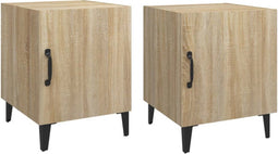 vidaXL - Nachtkastjes - 2 - st - bewerkt - hout - sonoma - eikenkleurig