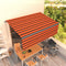 vidaXL - Luifel - handmatig - uittrekbaar - met - rolgordijn - LED - 4x3 - m - blauw - wit