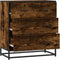 vidaXL - Dressoir - 68x35x76 - cm - bewerkt - hout - en - metaal - gerookt - eiken