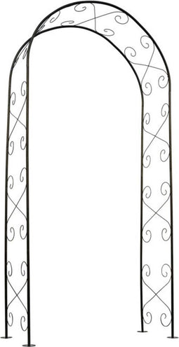 Nature Rozenboog - Pergola met decoratieve krullen - H230 x B100 x D37 cm - zwart