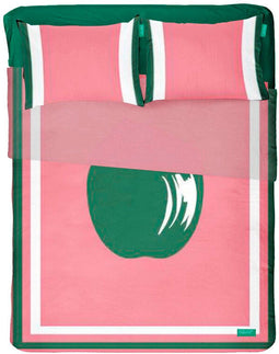 Set beddengoed Benetton Groen Roze Appel 4 Onderdelen