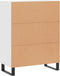 vidaXL - Dressoir - 69,5x34x90 - cm - bewerkt - hout - wit