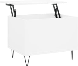 vidaXL - Salontafel - 60x44,5x45 - cm - bewerkt - hout - wit