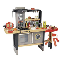 Smoby - Kitchen Restaurant Chef - Dinette 3 speelplekken - Inclusief 70 accessoires - L76xH24xD82...