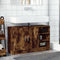 vidaXL - Wastafelkast - 90x29x55 - cm - bewerkt - hout - gerookt - eikenkleurig