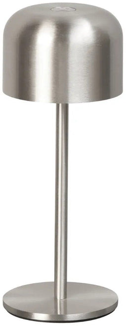FINLEY GAEVE - Draadloze Tafellamp - Oplaadbaar met USB-C - Traploos dimbaar - Nikkel - 22cm Hoog