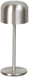 FINLEY GAEVE - Draadloze Tafellamp - Oplaadbaar met USB-C - Traploos dimbaar - Nikkel - 22cm Hoog