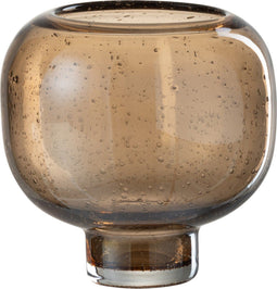 J-Line vaas Op Voet Rond - glas - amber - small - Ø 16 cm