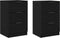 vidaXL - Nachtkastjes - 2-pack - Zwart - Eiken - 40x65x65 - cm - Gemaakt - van - Bewerkt - Hout