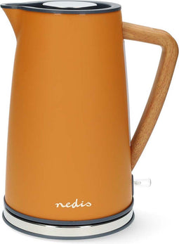 Nedis KAWK510EOR - Elektrische Waterkoker - 1,7L 2200W - Roestvrijstaal Hout Rubberlak