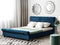 AVALLON - Tweepersoonsbed - Marineblauw - 160 x 200 cm - Fluweel