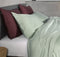 Zohome Kussensloop Satinado - Kussenhoes van 40x80 cm - Set van 2 stuks - 100% Katoen-Satijn - Groen