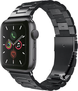 iMoshion Stalen watch bandje geschikt geschikt voor Apple Watch Series 1 / 2 / 3 / 4 / 5 / 6 / 7 / 8 / 9 / SE / Ultra (2) - 42 / 44 / 45 / 49 mm - Zwart