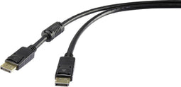 Renkforce DisplayPort Aansluitkabel DisplayPort-stekker, DisplayPort-stekker 1.80 m Zwart UHD 4K @ 60 Hz Vergulde steek