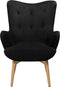 Beliani VEJLE - Chesterfield fauteuil - Zwart - Fluweel