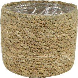 Ter Steege Plantenmand Zeegras Beige-Bruin D 15 cm H 15 cm Voordeelaanbod Per 2 Stuks