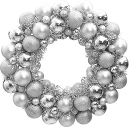 vidaXL - Kerstkrans - 45 - cm - polystyreen - zilverkleurig