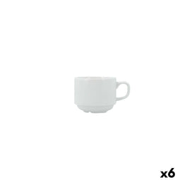 Bidasoa Serenity - Theeglas en koffieglas - Keramisch 200 ml - Wit (6 stuks)
