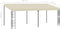 Wandprieel 3x6 m stof crèmekleurig
