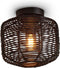 GOOD&MOJO Plafonniere Tanami - Rotan Zwart - Ø25cm - Modern