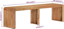 vidaXL - Bank - 160x38x45 - cm - massief - acaciahout