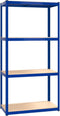 vidaXL - Opbergrek - 4-laags - 2 - st - staal - & - bewerkt - hout - blauw
