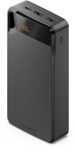 Cygnett ChargeUp Boost (4e generatie) - Powerbank 20.000 mAh - 3x USB-A / USB-C - Zwart