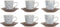 Set van koffiekopjes DKD Home Decor Blauw Bruin Rubberwood Wit Keramiek 90 ml