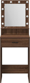 vidaXL - Kaptafel - met - LED-verlichting - - - Bruin - Eik, - 50x41x135 - cm