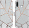 iMoshion Hoesje Geschikt voor Huawei P30 Lite Hoesje Met Pasjeshouder - iMoshion Design Softcase Bookcase - Wit / Meerkleurig / Goud / White Graphic