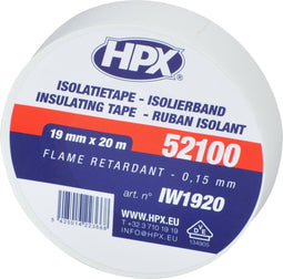 HPX PVC isolatietape VDE | Wit | 19mm x 20m - IW1920 - 10 stuks - IW1920