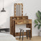 vidaXL - Kaptafel - met - LED - Verlichting - - - Vintage - Houtlook, - 79x41x140 - cm