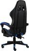 vidaXL - Racestoel - met - voetensteun - kunstleer - zwart - en - blauw
