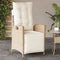 vidaXL - Tuinstoelen - 2 - st - verstelbaar - met - voetensteun - poly - rattan - beige