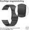 Selencia Stalen magnetisch 20 mm bandje - Geschikt voor Samsung Galaxy Watch 6 (Classic) / 5 (Pro) / 4 (Classic) / 3 – Garmin Venu / 2 plus / Sq - Forerunner 245 / 55 - Zwart