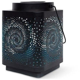 Lantaarn op zonne-energie - GARDEN ID Attract - Blauw 16 x 16 h23 cm - 6 tot 8 uur autonomie - Mobiel - Aan/uit knop.