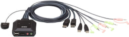 Aten CS22DP - KVM-switch - 2-poorts USB DisplayPort met externe poortselector - 4096 x 2160@30Hz