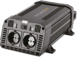 Technaxx TE16 Omvormer 1200W - 2x 230V - 2x 5V USB - 3,1A - Spanningsomvormer