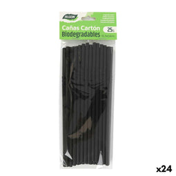 Herbruikbaar Drinkriet Algon Zwart 19,7 x 0,6 cm 25 Onderdelen 24 Stuks