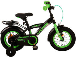 Volare Thombike Kinderfiets - Jongensfiets - 12 inch - Afneembare zijwieltjes - Zwart Groen