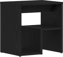 vidaXL - Nachtkastje - Zwart - Eiken - 40x30x40 - cm - Gemaakt - van - Stevig - Hout