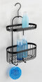 WENKO Doucherek Classic Plus Black - Doucherek 2-laags zonder boren - Mat zwart 26x47cm